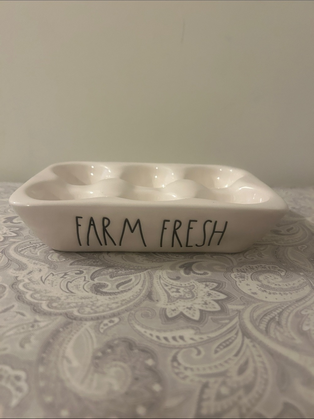 Rae Dunn Farm Fresh Ceramic Egg Tray